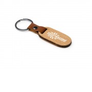 Брелок MARBEL из натурального дерева, овальный, натуральный/коричневый