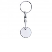 Брелок с монетой для тележки супермаркета, белый