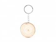 Брелок BUDAN круглый из натурального дерева, натуральный