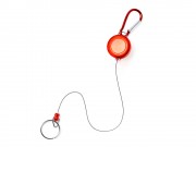 Брелок для ключей DOKI с карабином и выдвижным кольцом, красный