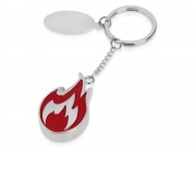 Брелок с шильдом, красный/серебристый