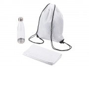 Спортивный набор из бутылки и полотенца Beginner, белый