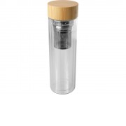 Bailey бутылка с емкостью для заваривания из борсиликатного стекла емкостью 400 мл с бамбуковой крышкой - прозрачный