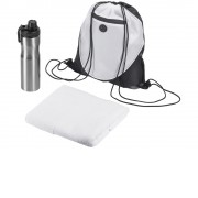 Спортивный набор из стальной бутылки и полотенца Advanced, белый