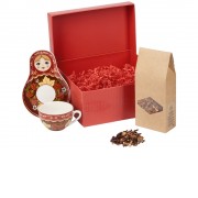 Подарочный набор: чайная пара, чай Глинтвейн, красный