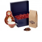 Подарочный набор: чайная пара, чай Глинтвейн, синий