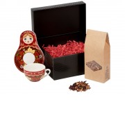 Подарочный набор: чайная пара, чай Глинтвейн, черный