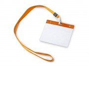 Ланъярд с карабином и бейджем POMEL, оранжевый