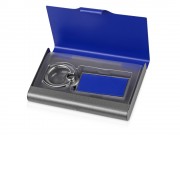 Набор Slip: визитница, держатель для телефона, серый/синий