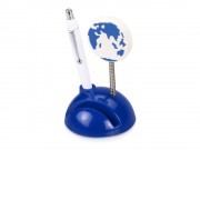 Подставка для визиток и ручки с держателем для бумаги Глобус, синий