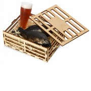 Набор мыла ручной работы Пиво и рыба, в деревянной коробке