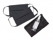 Набор средств индивидуальной защиты в сатиновом мешочке Protect Plus, черный