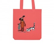 Сумка из плотного хлопка Жил-был Пес, 220 г/м2, коралловый