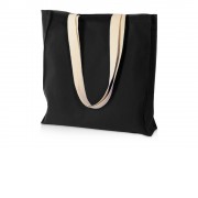 Сумка Donny их хлопка с донной складкой и парусиновыми ручками, черный