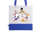 Сумка-шоппер двухцветная из нетканого RPET Карлсон, синий