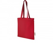 Эко-сумка Madras объемом 7 л из переработанного хлопка плотностью 140 г/м2, красный