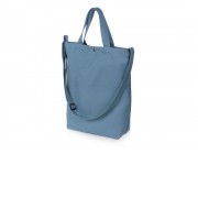 Сумка Helfer из хлопка на кнопке с регулирующейся лямкой, антрацит