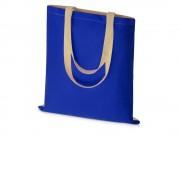 Сумка для шопинга Twin двухцветная из хлопка, 180 г/м2, синий/натуральный (P)