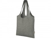 Модная эко-сумка Pheebs объемом 7 л из переработанного хлопка плотностью 150 г/м2, черный меланж