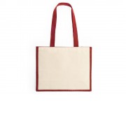 Сумка NANTES из ламинированного джута, бежевый/красный