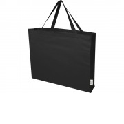 Odessa большая эко-сумка из переработанного хлопка, сертифицированного согласно GRS, плотностью 220 г/м² - сплошной черный