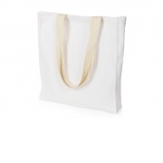 Сумка Donny их хлопка с донной складкой и парусиновыми ручками, белый