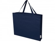 Odessa большая эко-сумка из переработанного хлопка, сертифицированного согласно GRS, плотностью 220 г/м² - Темно - синий