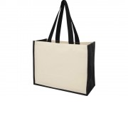 Сумка-тоут Varai для покупок из холщового хлопка и джута (плотность 320 г/м2), черный