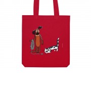 Сумка из плотного хлопка Жил-был Пес, 220 г/м2, красный 193C