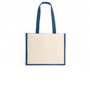 Сумка NANTES из ламинированного джута, бежевый/королевский синий