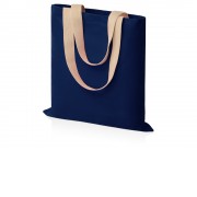 Сумка для шопинга Steady из хлопка с парусиновыми ручками, 260 г/м2, темно-синий