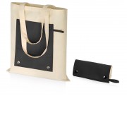 Складная хлопковая сумка для шопинга Gross с карманом, черный