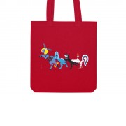 Сумка из плотного хлопка Бременские музыканты, 220 г/м2, красный 193C