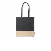 Сумка из переработанного хлопка PALMIRA, черный/натуральный