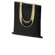 Сумка для шопинга Twin двухцветная из хлопка, 180 г/м2, черный/натуальный