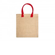 Сумка NIMES из натурального джута, бежевый/красный