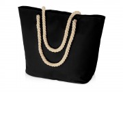 Сумка Seaside для шопинга и пляжа с широким дном, черный