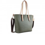 Сумка-шоппер BUGATTI Ella, оливковая, полиуретан, 47,5х12х32 см