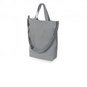 Сумка Helfer из хлопка на кнопке с регулирующейся лямкой, серый