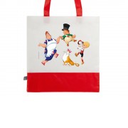 Сумка-шоппер двухцветная из нетканого RPET Карлсон, красный