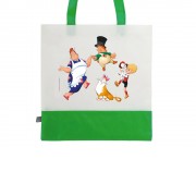 Сумка-шоппер двухцветная из нетканого RPET Карлсон, зеленый