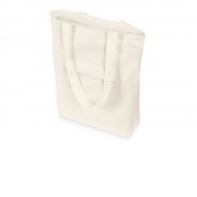 Сумка на молнии Zipper из хлопка 280 г c карманом на молнии спереди, натуральный