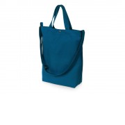 Сумка Helfer из хлопка на кнопке с регулирующейся лямкой, индиго