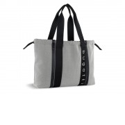 Сумка-шоппер женская BUGATTI Ambra, серо-черный цвет, хлопок/полиэстер, 45х10х34 см
