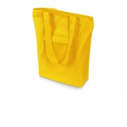 Сумка на молнии Zipper из хлопка 280 г c карманом на молнии спереди, желтый