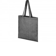 Эко-сумка Pheebs из переработанного хлопка, плотность 210 г/м2, черный меланж