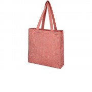 Эко-сумка Pheebs с клинчиком, изготовленная из переработанного хлопка, плотность 210 г/м2, красный ме