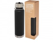 Спортивная бутылка Thor объемом 750 мл с медной обшивкой и вакуумной изоляцией, черный