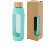 Tidan Бутылка из боросиликатного стекла объемом 600 мл с силиконовым держателем, tide green