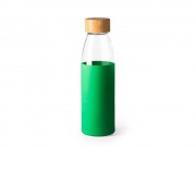 Бутылка стеклянная NAGAMI в силиконовом чехле, 540 мл, прозрачный/папоротник